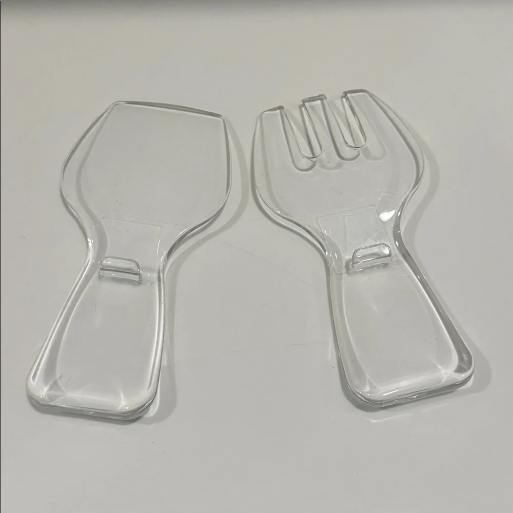 Clear Salad Servers, Lucite Fork and Spoon